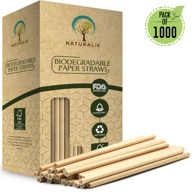 Naturalik Kraft Brown Paper Straws 1000pcs