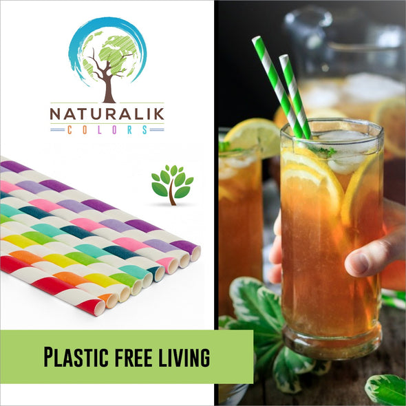 Naturalik Multi-Color Paper Straws 4000 Pack Extra Durable