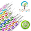 Naturalik Multi-Color Paper Straws Case of 24 - 50count