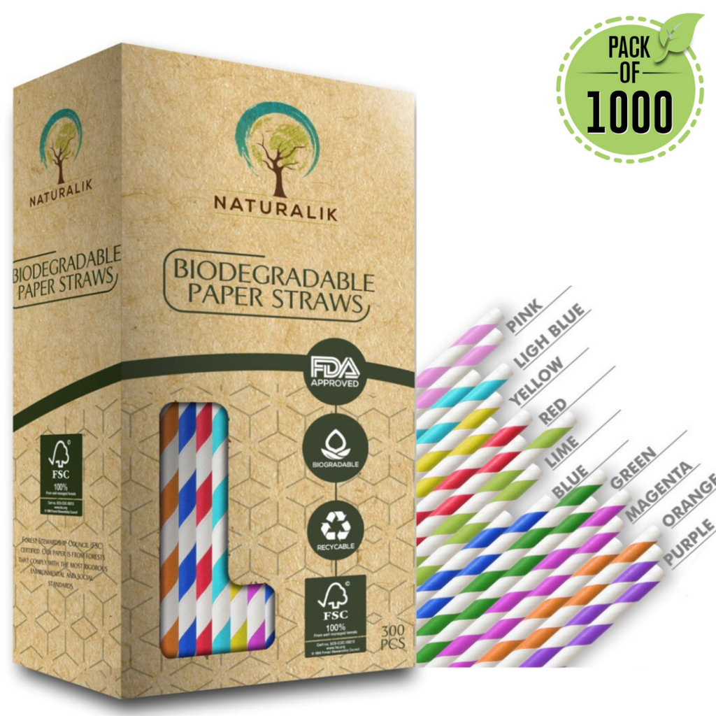 Reli. 1000 Pack Paper Straws (Assorted Colors) | Bulk Pack | Paper Straws  for Drinking - Disposable, Biodegradable/Eco-Friendly | Rainbow,  Multi-Color